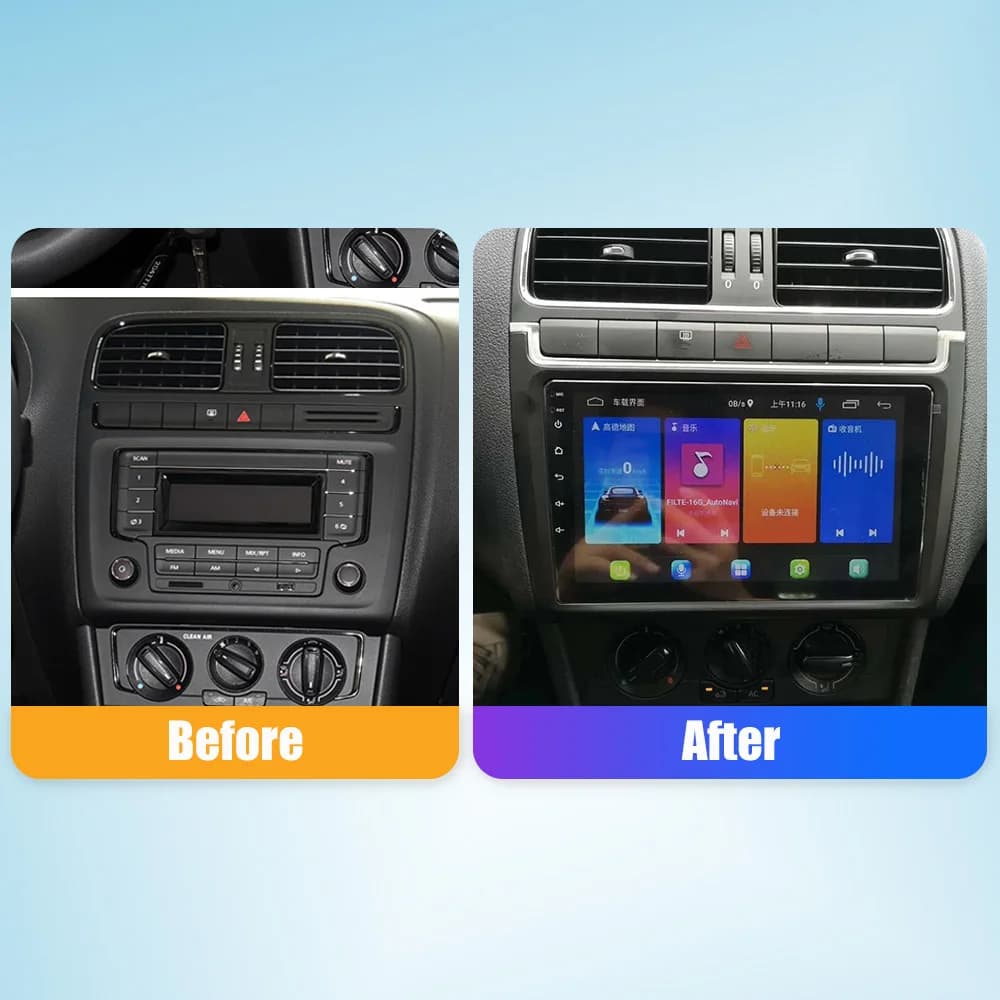 Android Autoradio Lettore Multimediale Per VW POLO 2008-2019 2Din Navigazione GPS Carplay Android Auto Autoradio BT WIFI 4G Stereo