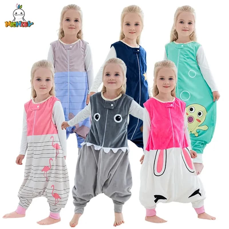 MICHLEY Halloween Cartoon Baby Sleeping Bag Sleeveless Winter Wearable Sleepers Nightwear for Girl Boy 1-6T