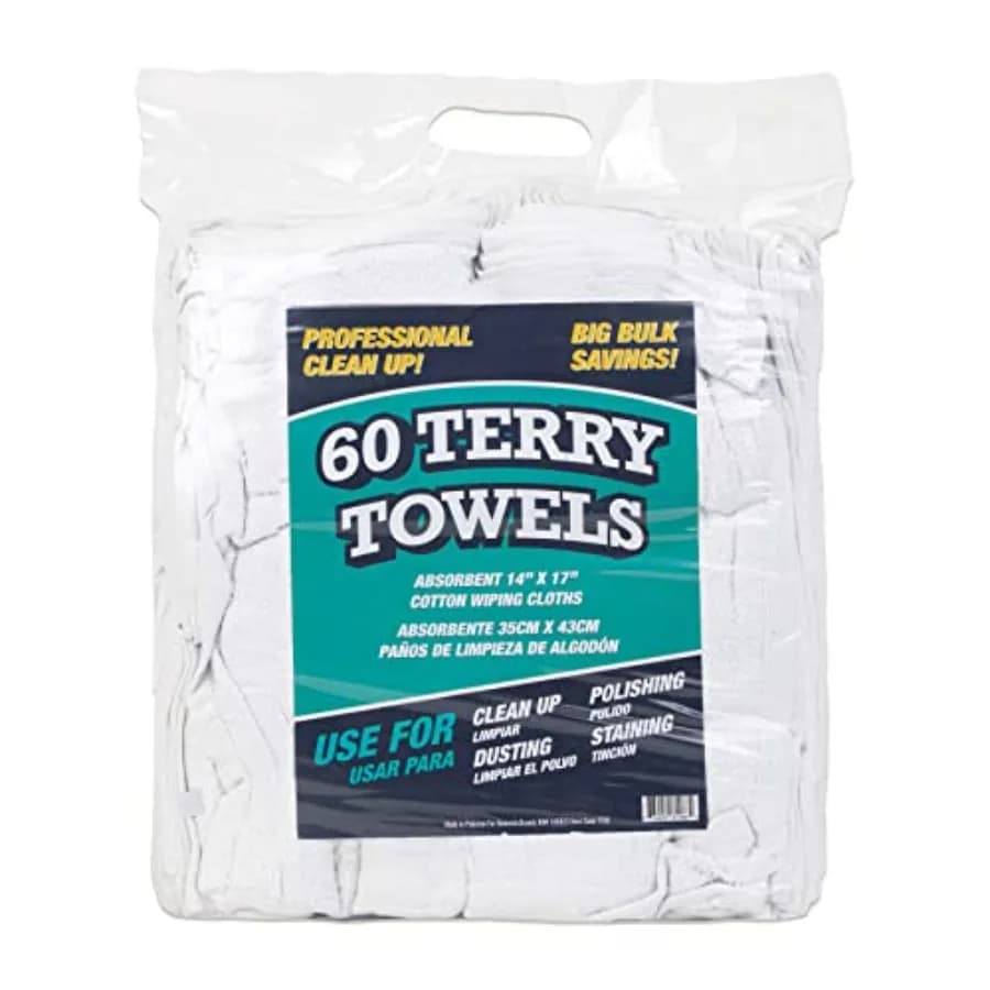 Panni in Spugna Arkwright TT60, 100% Cotone, per Pulizia Cucina, Officina e Bar, Assorbenti e Lavabili in Lavatrice, 14 Pezzi