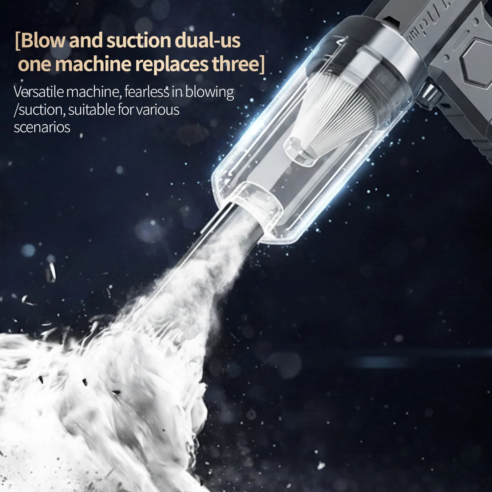 Aspirapolvere Portatile X7 con Funzione Soffiatore 130000RPM | Ventilatore LED Multi-Nozzle Hurricane - Pulizia Profonda per Casa/Auto/Ufficio