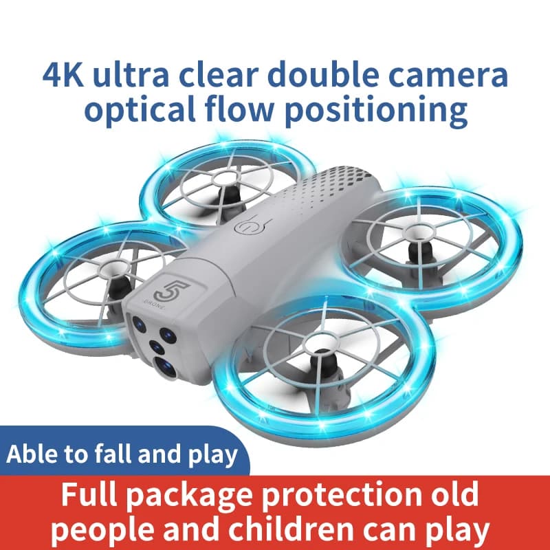 RC 4K Doppia Fotocamera Drone Fotografia Aerea Ad Alta Definizione LED Flusso Ottico Telecomando Quadcopter Giocattoli Per Bambini Ragazzo Gioco All'aperto