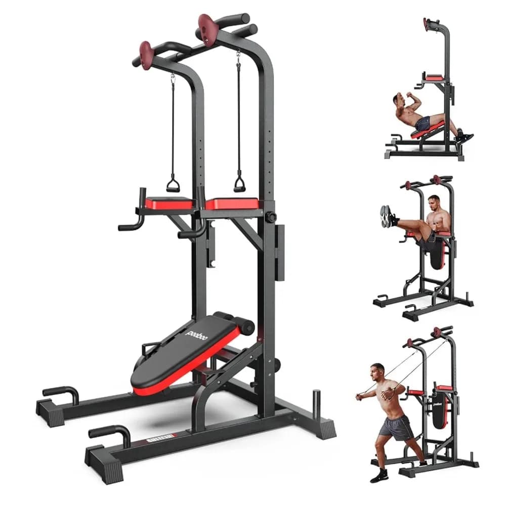 Power Tower Dip Station Pull Up Bar for Fitness Home Gym Workout,450 Pounds Multi-Function Adjustable Height, Customized
