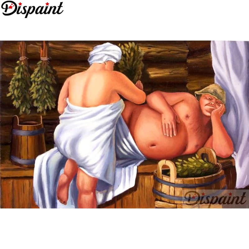 Dispaint Full Square/Round Drill 5D DIY Diamond Painting "Bathing chart" Embroidery Cross Stitch 3D Home Decor A10827