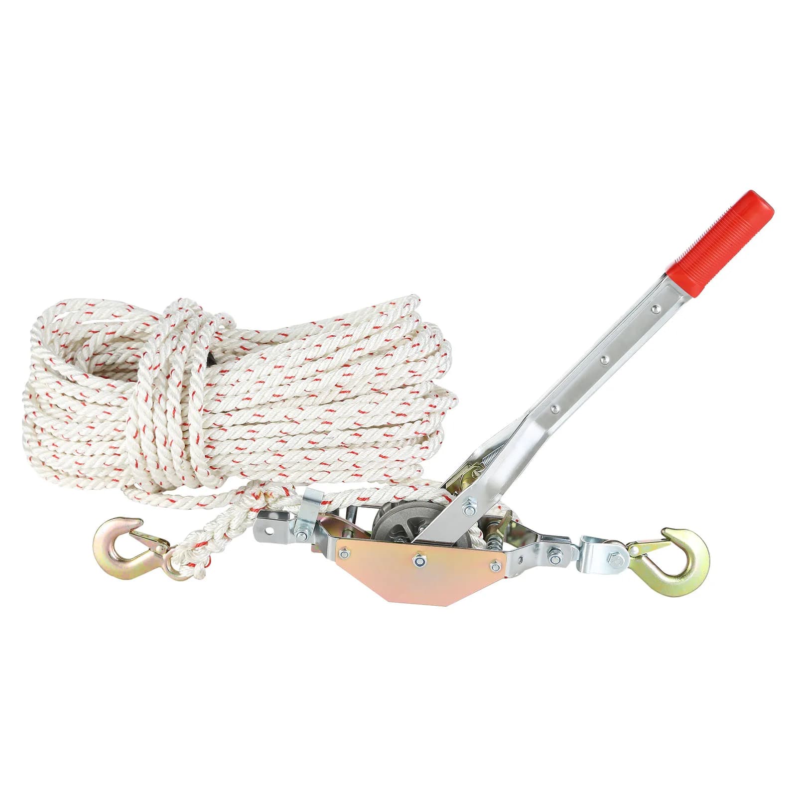SucceBuy Cable Extractor 3/4 T 1653 pounds Traction capacity with rope from 100' 0.6" in diameter 2 hooks Come along Verricello Tool heavy load extractor