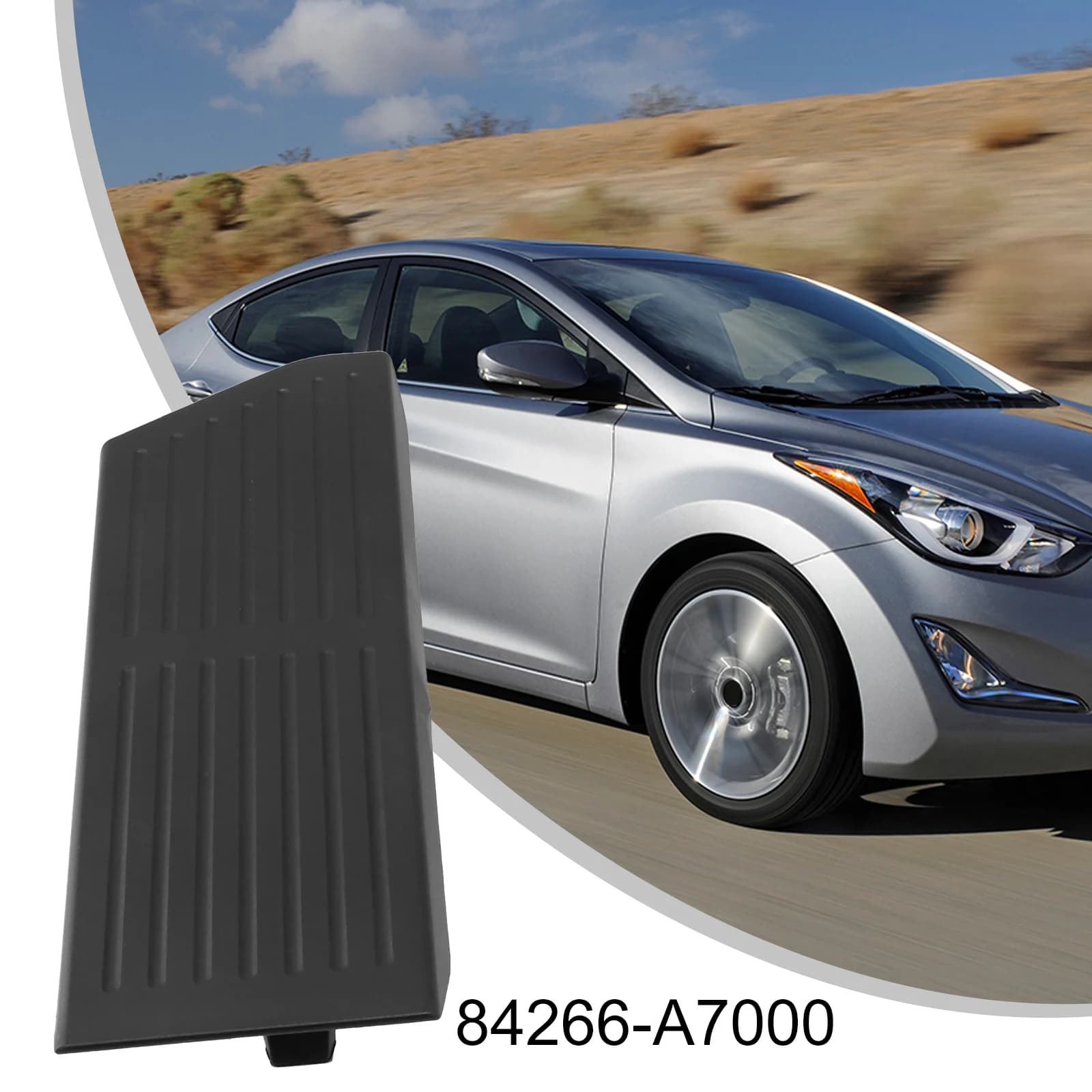 Copertura del poggiapiedi interno per Kia Forte Hyundai Elantra MD 84266-A7000, in plastica nera, ricambio diretto