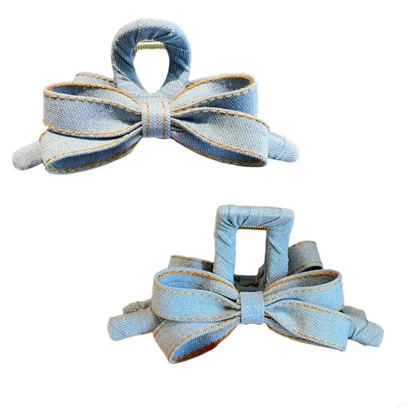 Clip per artiglio per capelli con farfalla in stoffa per jeans alla strumento per lo styling dei capelli carino e forcina