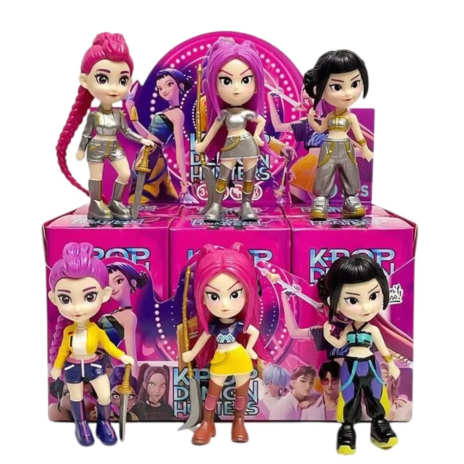 Hot 10cm 6 pz. Scatola a Sorpresa Casuale Anime K-Pop D-emon H-unters Girl Group RUMI MIRA ZOEY Figure Action PVC Modelli Giocattolo Ornamento Regalo