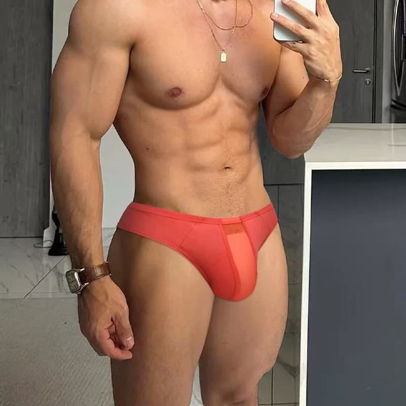 Slip da Uomo in Modal Sottile Traspirante ad Asciugatura Rapida con Tasca Trasparente e Design Modellante Senza Cuciture