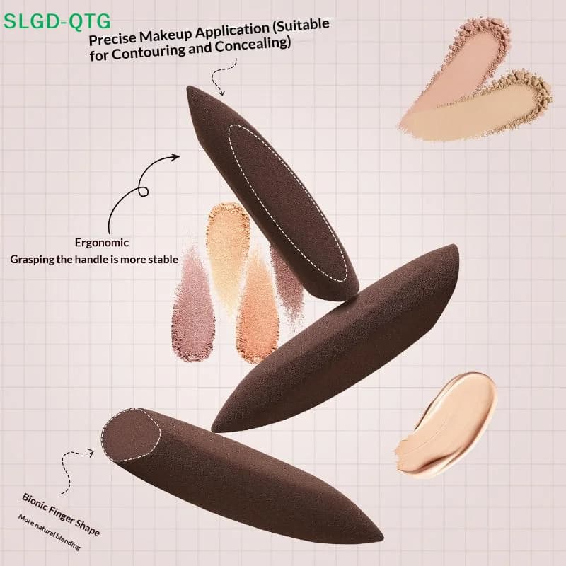 New Detailed Makeup Sponge Face Blenders For Powder Cream Foundation Cosmetic Tools Shaped Contour Concealer Brightening