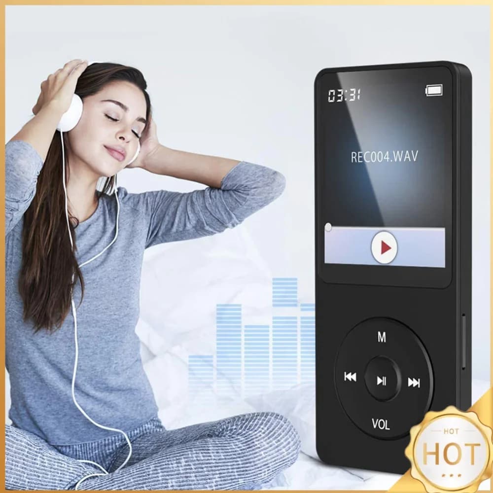 MP3 Player Built-in Speaker HiFi Lossless Music Player Bluetooth-Compatible5.0 Voice Recorder Support FM Radio E-Book Recording