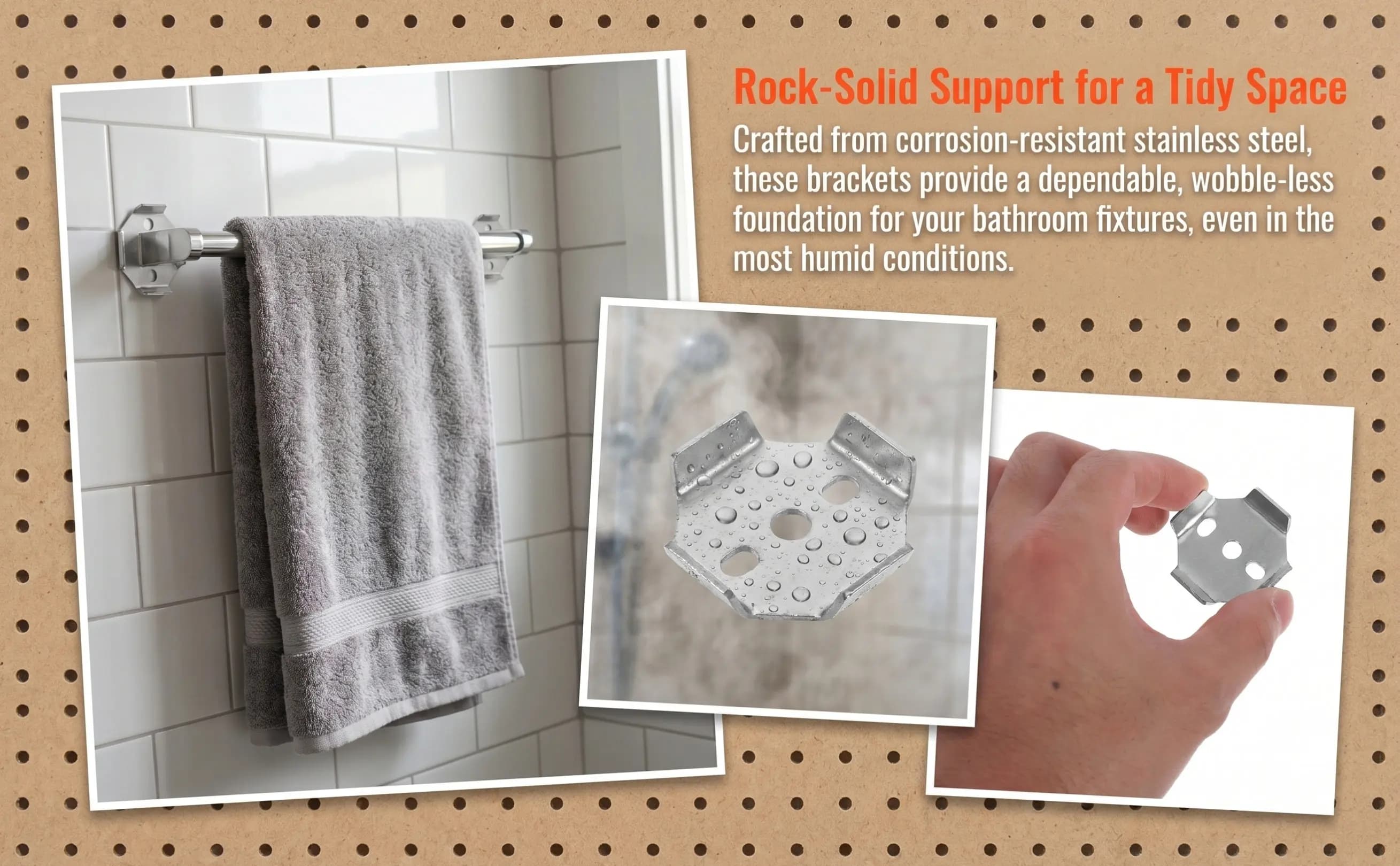 2Pcs Smooth Finish Towel Bar Mounting Hardware Stainless Steel Bathroom Towel Rack Brackets Toilet Roll Holder Replacement