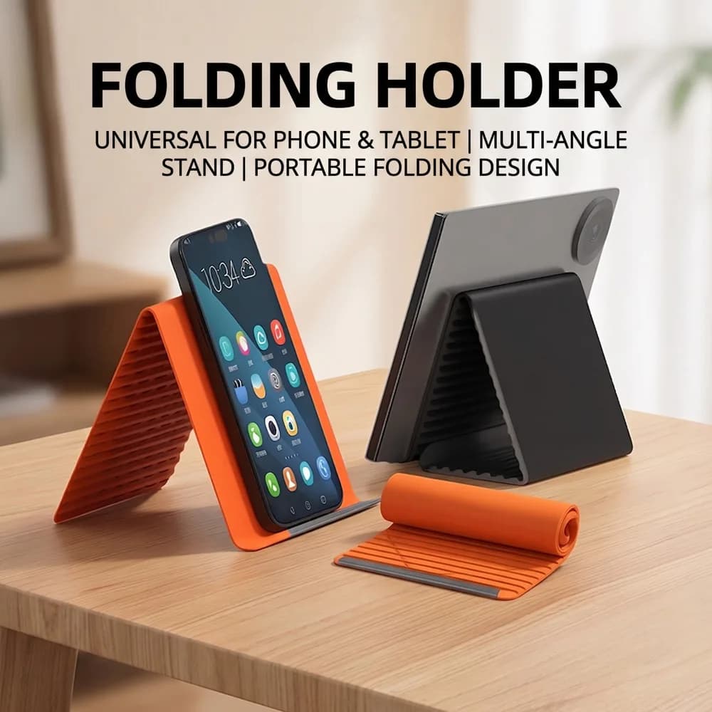 Foldable Shaped Stands with Inner Aluminum Sheet & Silicone, Flexible Bendable Support Holder for Phones, Tablets and Laptops