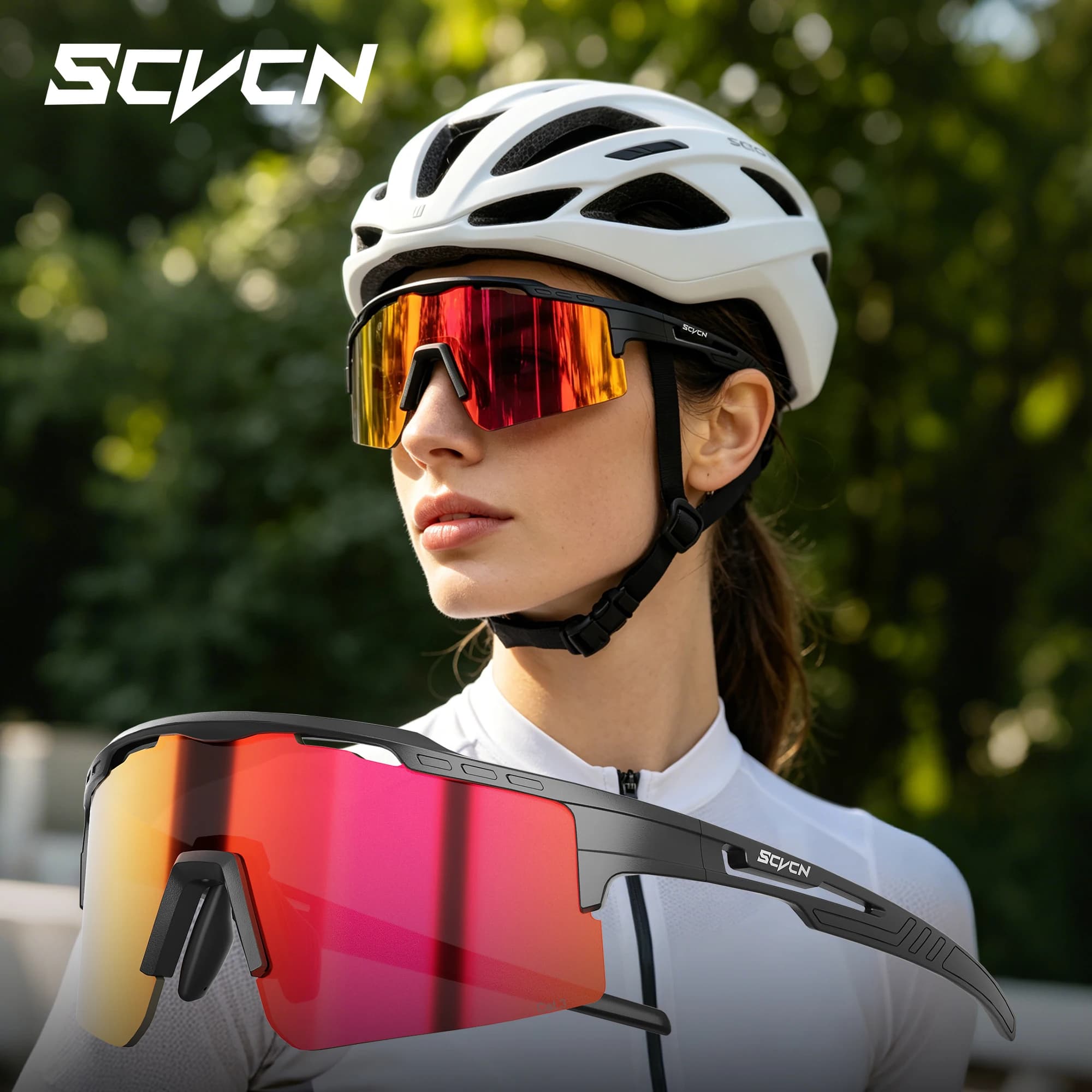 Nuovi Occhiali da Ciclismo SCVCN per MTB, Bici da Strada, Escursionismo, Fotocromatici, Protezione UV400, Antivento, per Sport all'Aperto, Unisex
