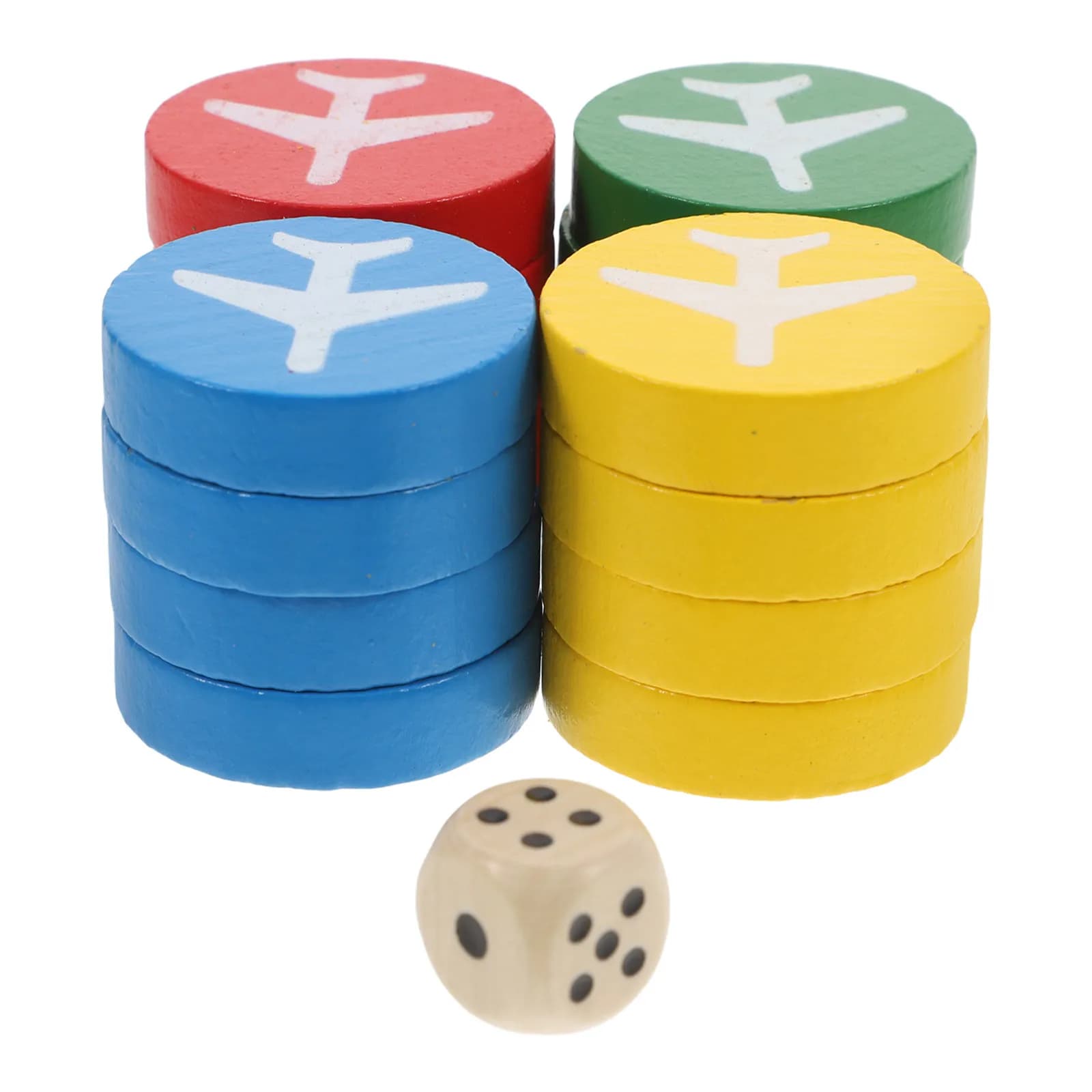 Set di 16 Pezzi Intelligenti per Gioco del Tappeto Volante, Pezzi Rotondi in Legno, Gioco Educativo per Bambini, Casa, Scuola, Asilo, Genitore-Figlio