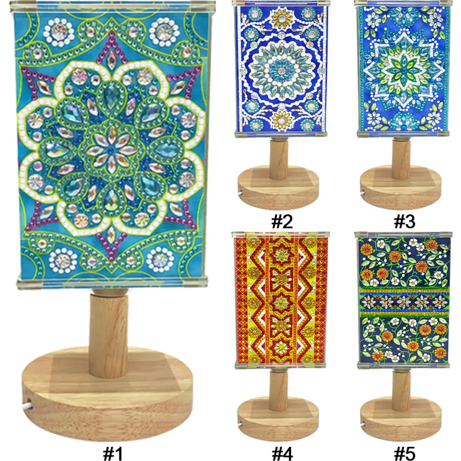 Kit per Disegno con Cristalli Mandala, Luce Notturna da Comodino, Illuminazione Decorativa a Forma Speciale, Luce Notturna per Pittura Diamante