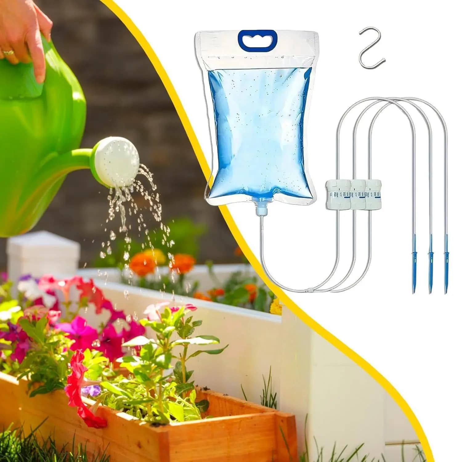 Sistema di Irrigazione Automatico a Goccia con Uscite Regolabili e Valvole di Controllo del Flusso di Precisione, Irrigatore per Piante in Vaso e Fiori