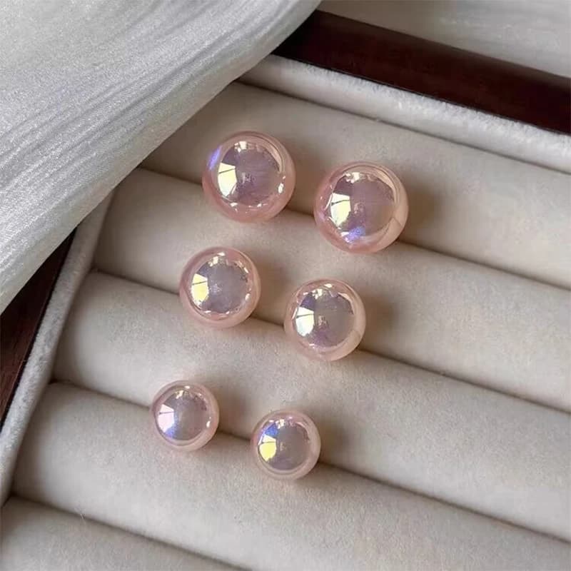 Orecchini a bottone con perle rosa alla moda per donne di bellezza, eleganza semplice, accessori per orecchie di lusso leggeri, regali di gioielli per feste di moda