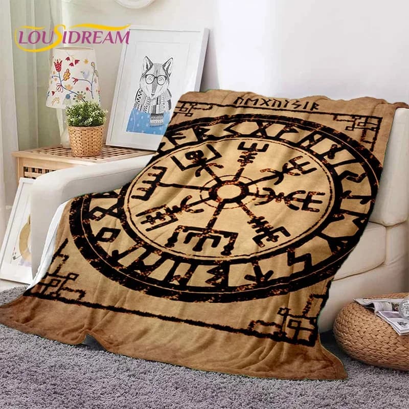 Nordic Viking Odin Valhalla Valknut morbida coperta di flanella per letti camera da letto divano Picnic, coperta per il tempo libero all'aperto pisolino regalo