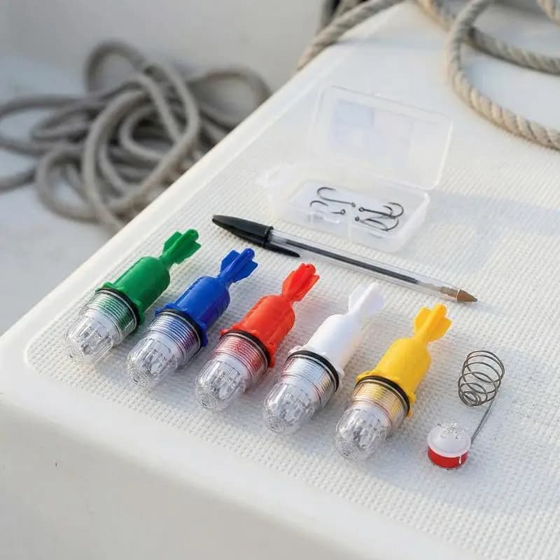 Luce Subacquea per Pesca, Faro Segnalatore per Rete, Luce Indicatrice a Doppio Flash, Lampada Lampeggiante per Attrarre Pesci