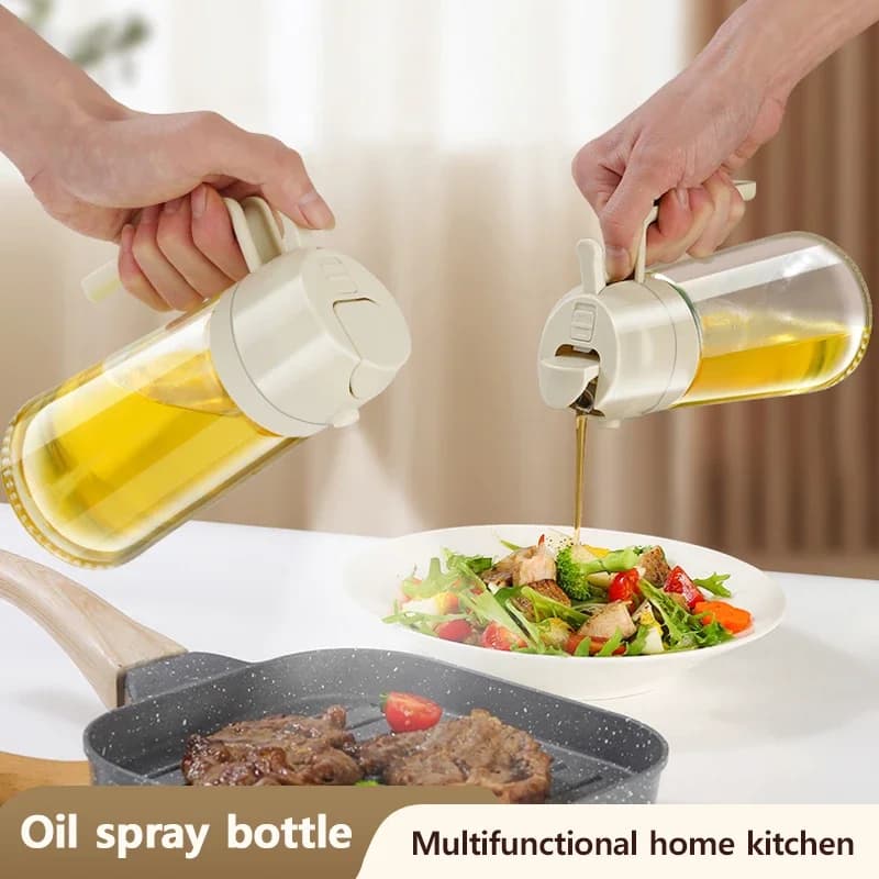 Nuovo 470ml Olio Spray Pentola 2-in-1 di Plastica Per Uso Domestico Cucina Bottiglia di Olio Nebulizzante Nebbia Riempimento di Olio Da Cucina Spray Pentola A Doppio Uso