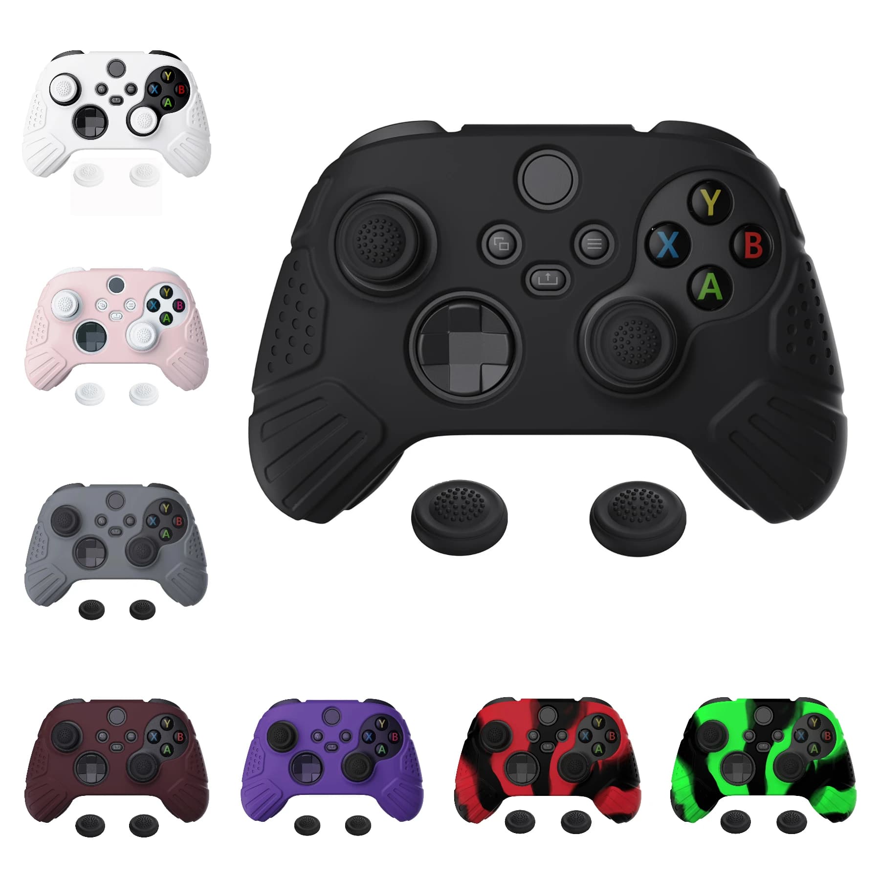 PlayVital Guardian Edition Custodia protettiva in gomma antiscivolo in silicone per controller wireless Xbox Core con cappucci per joystick