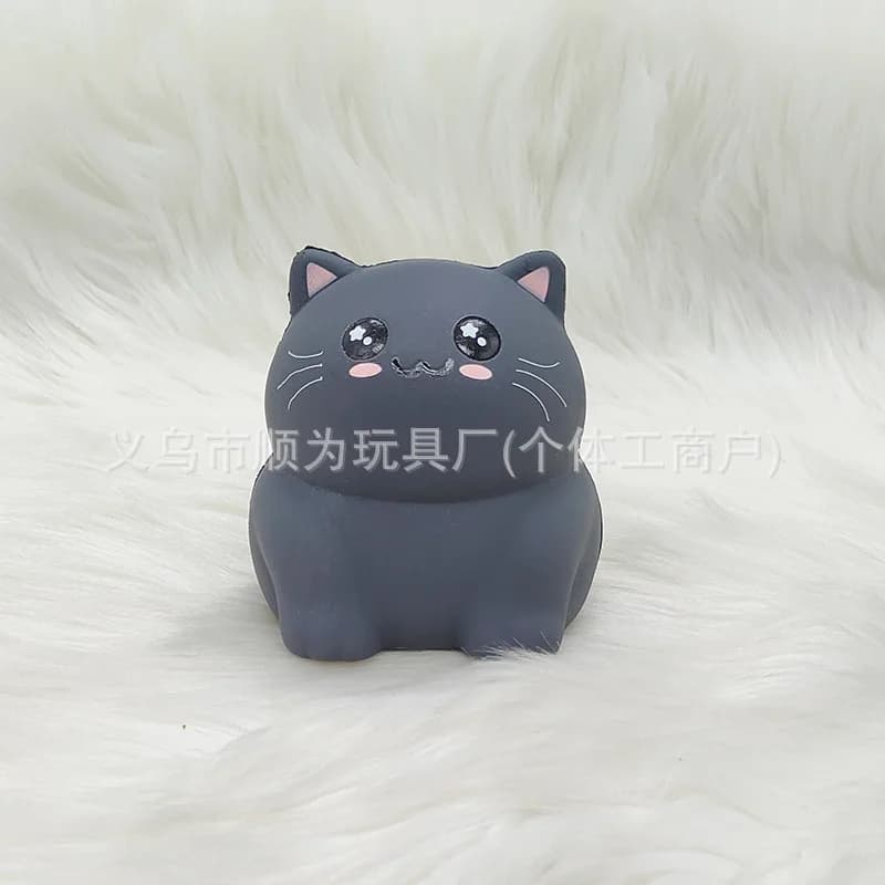 PU slow rebound decompression toy cartoon cute gray fat cat animal doll ornament Squishy decompression pinch