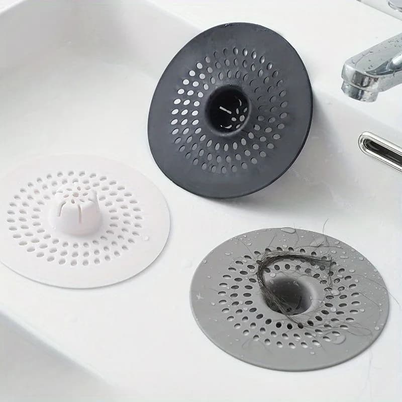 Filtro di scarico in silicone e raccogli capelli per doccia e lavelli da cucina, filtro anti-intasamento, facile da sollevare e pulire, nessun intasamento più