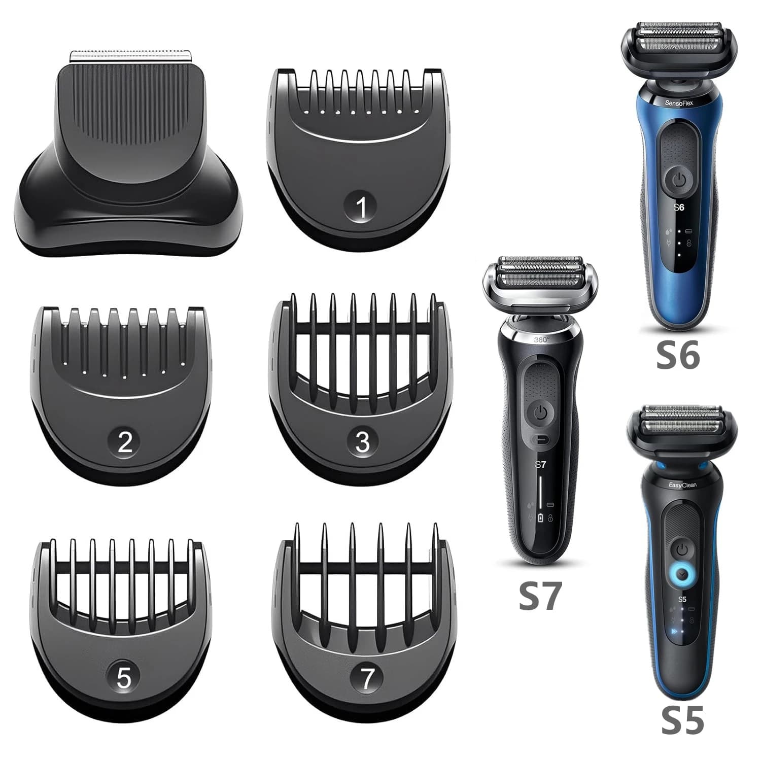 beard Trimmer Head for Braun Series 5, 6 ,7 Electric Shavers 5120s/5150cs/5049cs/6177cc/6120s/7171cc/5118s/6172cc/7185cc/7177cc
