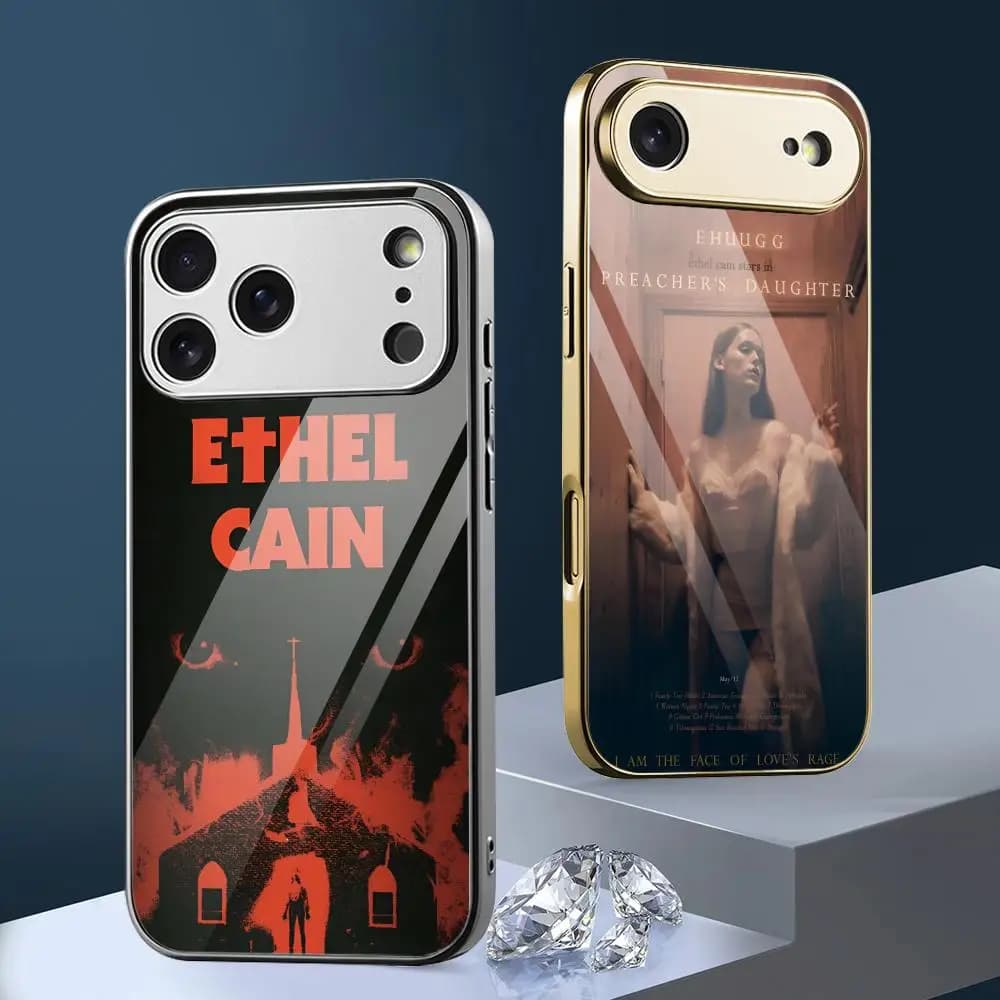 Custodia per telefono E-Ethel C-Cain Singer Indie per iPhone 17 16 15 14 13 12 Pro Max Plus, antiurto con paraurti in metallo galvanizzato
