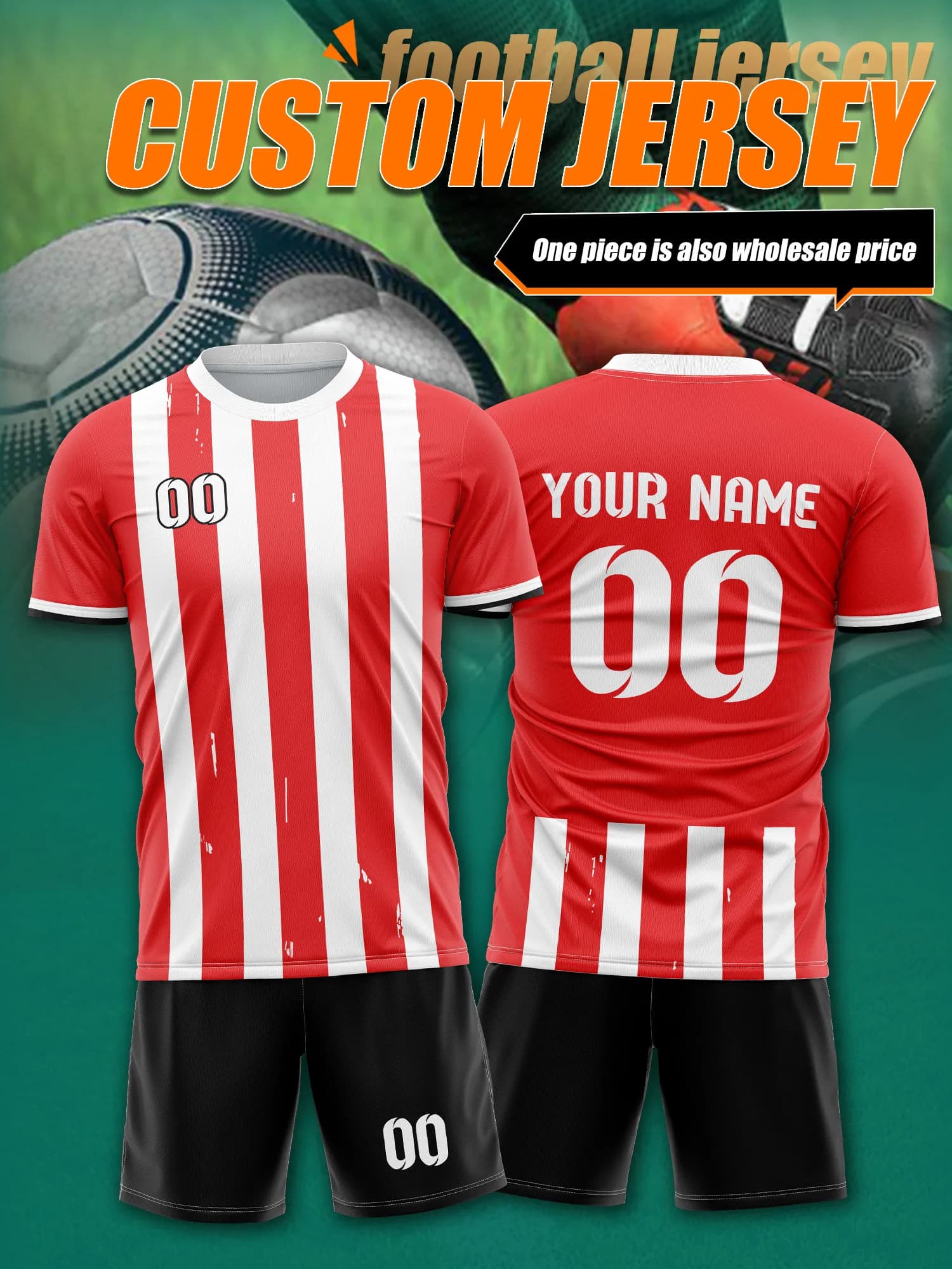 Custom Football Knit with Picture, Number and Name, Soft Padded Collection, Comfortable Sports Clothing for Fans