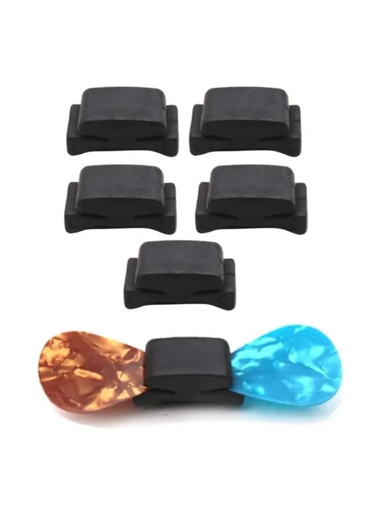 Confezione da 5 eleganti gommini per plettro per chitarra Custodia per plettro Guitarra Parte chitarra