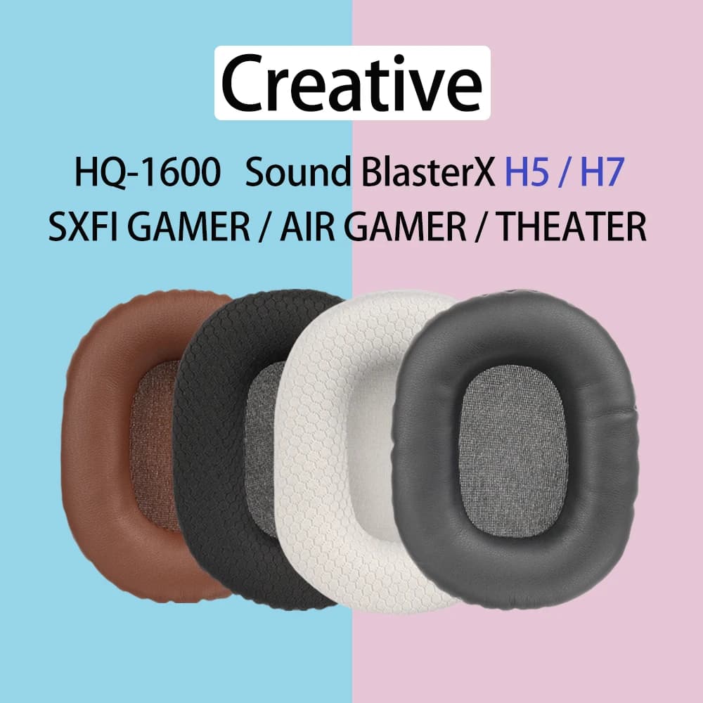 HQ-1600 Cuscinetti per Creative Sound BlasterX H5 H7 Cuffie SXFI Air Gamer THEATER Cuscinetti auricolari Cuscinetti per cuffie Coperture di ricambio