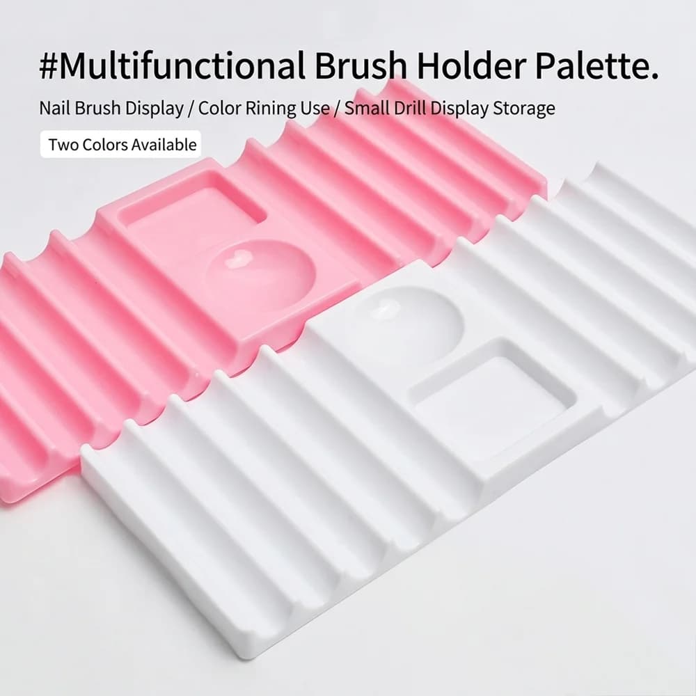 Supporto per penne in plastica bianco e rosa a doppia forma per strumenti nail art 8*20cm, porta penne in plastica per nail art, porta stampi per extension unghie