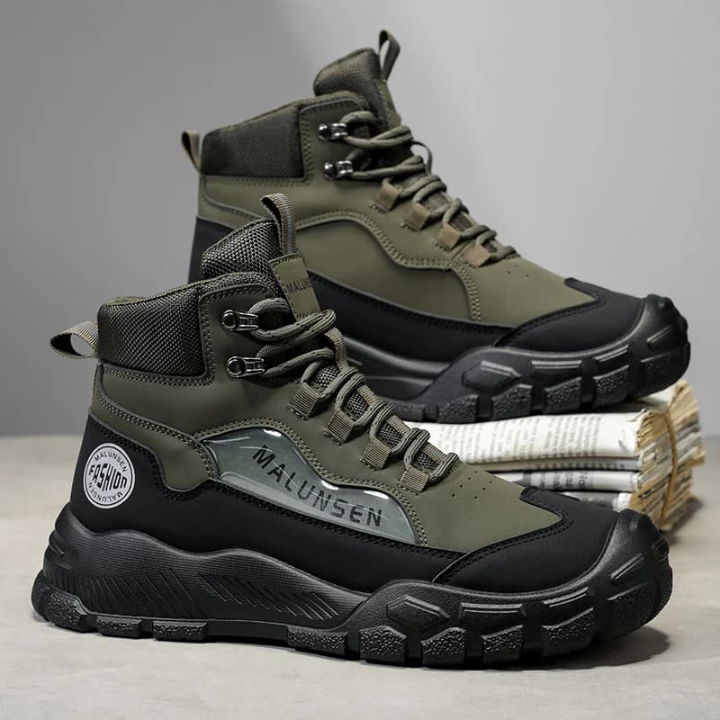 Stivaletti con suola piatta Scarpe traspiranti Autunno Vendita calda Scarpe da ginnastica casual da uomo Pantaloncini Stivaletti Calzature maschili antiscivolo in pelle PU