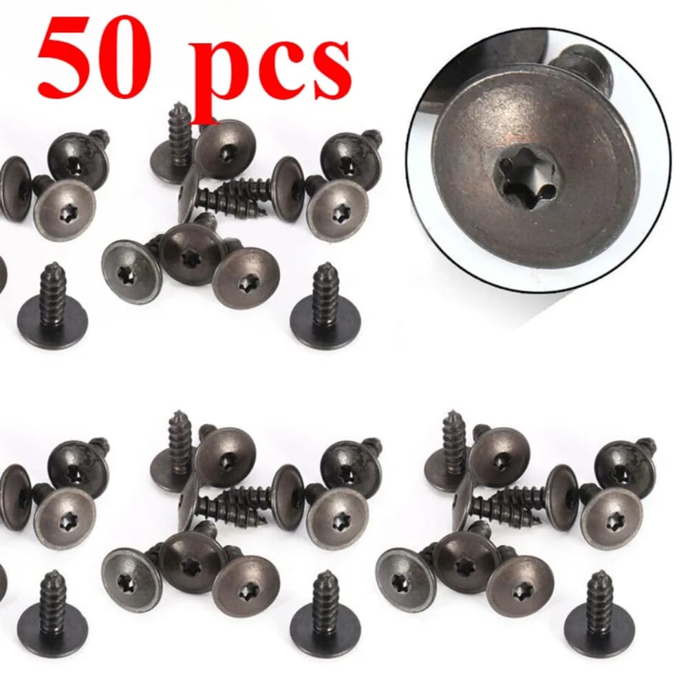 50 pezzi coperchio motore sottoscocca paraspruzzi arco ruota viti Torx universale per VW per AUDI 5x16mm clip di fissaggio per auto accessorio