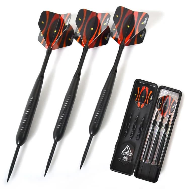 CUESOUL Set di freccette professionali da 19 g Freccette con punta in acciaio con botti in ottone e aste per freccette in alluminio