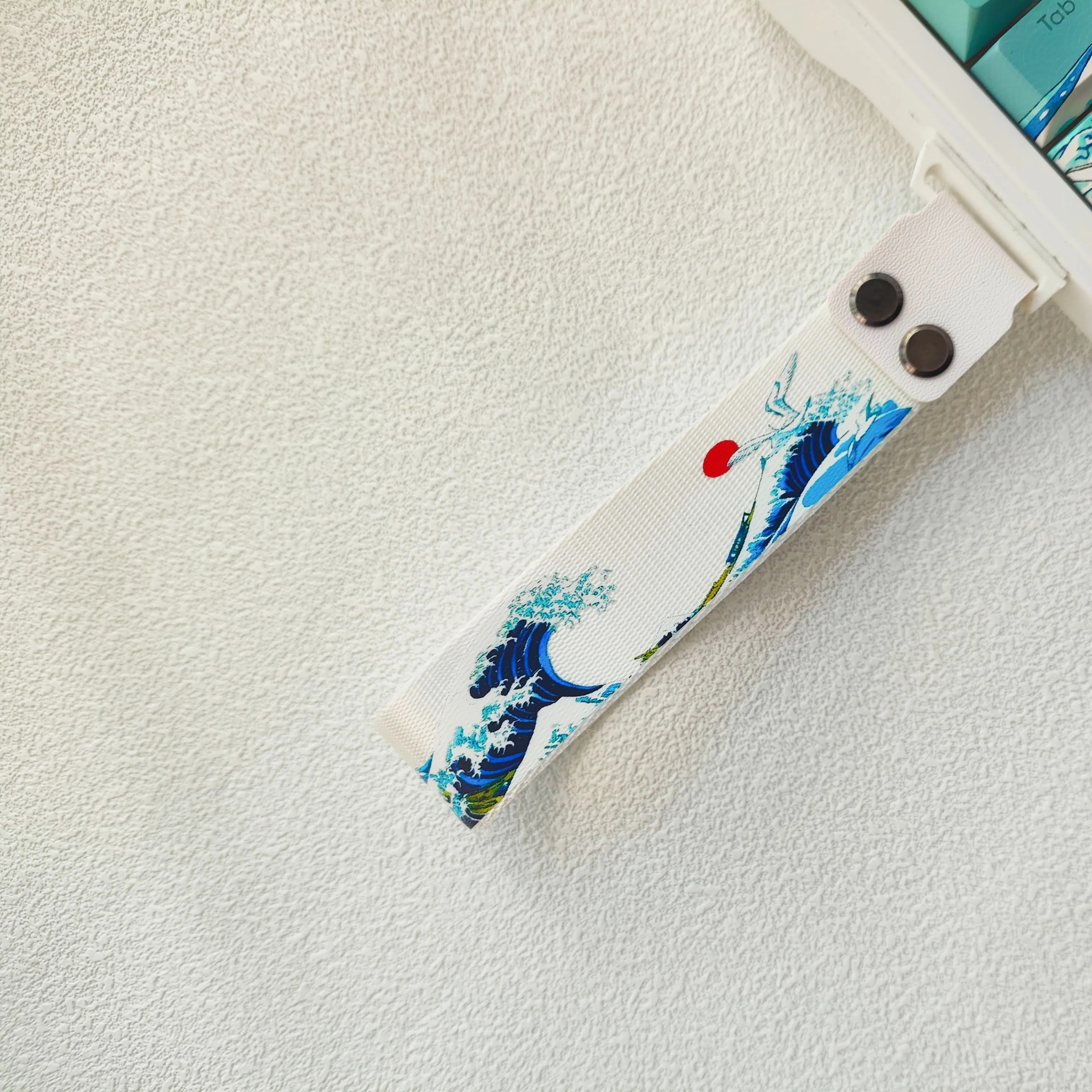 Kanagawa Accessories for White Keyboard Belt for Wooting 60HE and ATK68 Custom Nylon Strap for Mechanical Keyboard