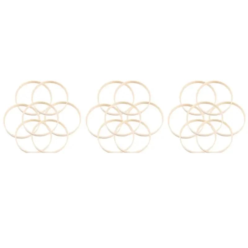 TFORU-30Pcs Wooden Bamboo Dreamcatcher Rings Hoops Round Hoops Macrame Rings For Dream Catcher DIY Craft 27Cm