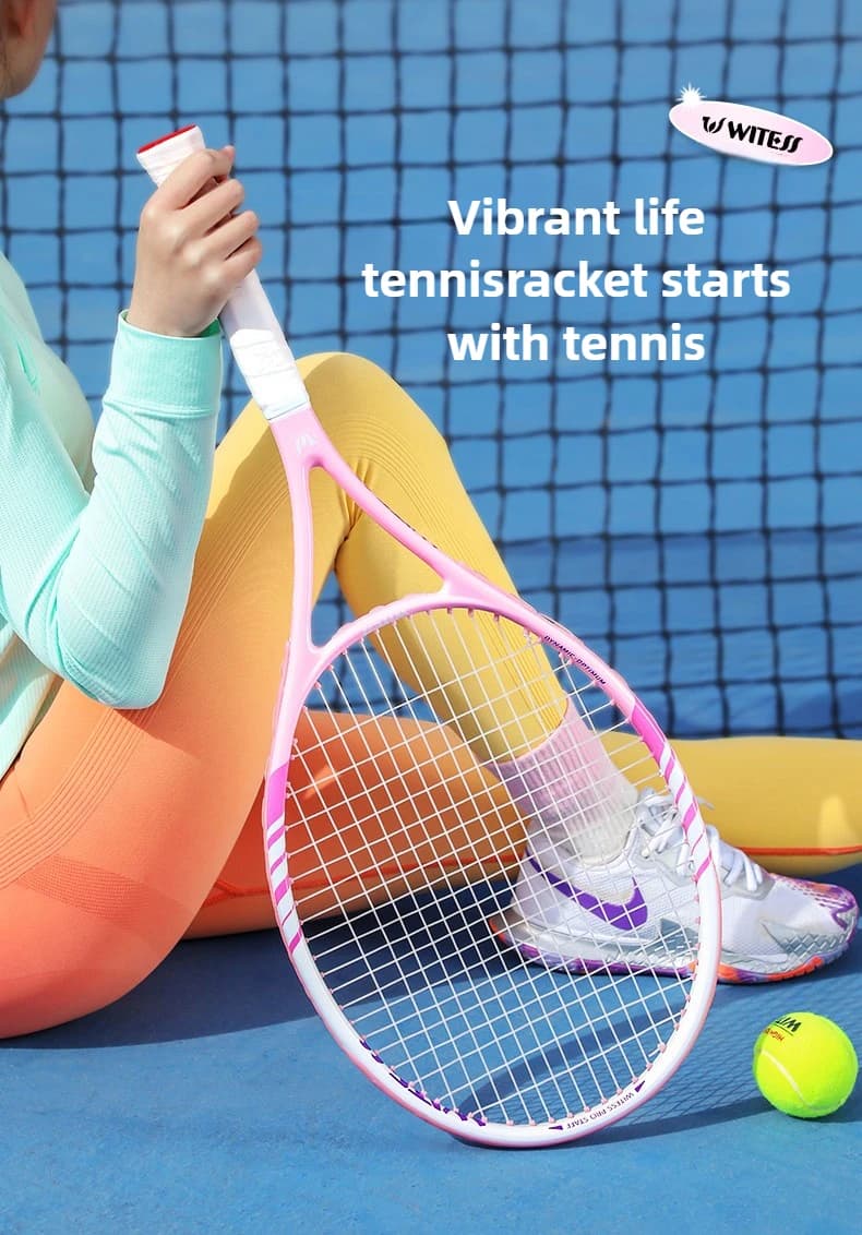WITESS Carbon tennis rack Large sweet area Woman Beginner Tennis Single University Student Adult