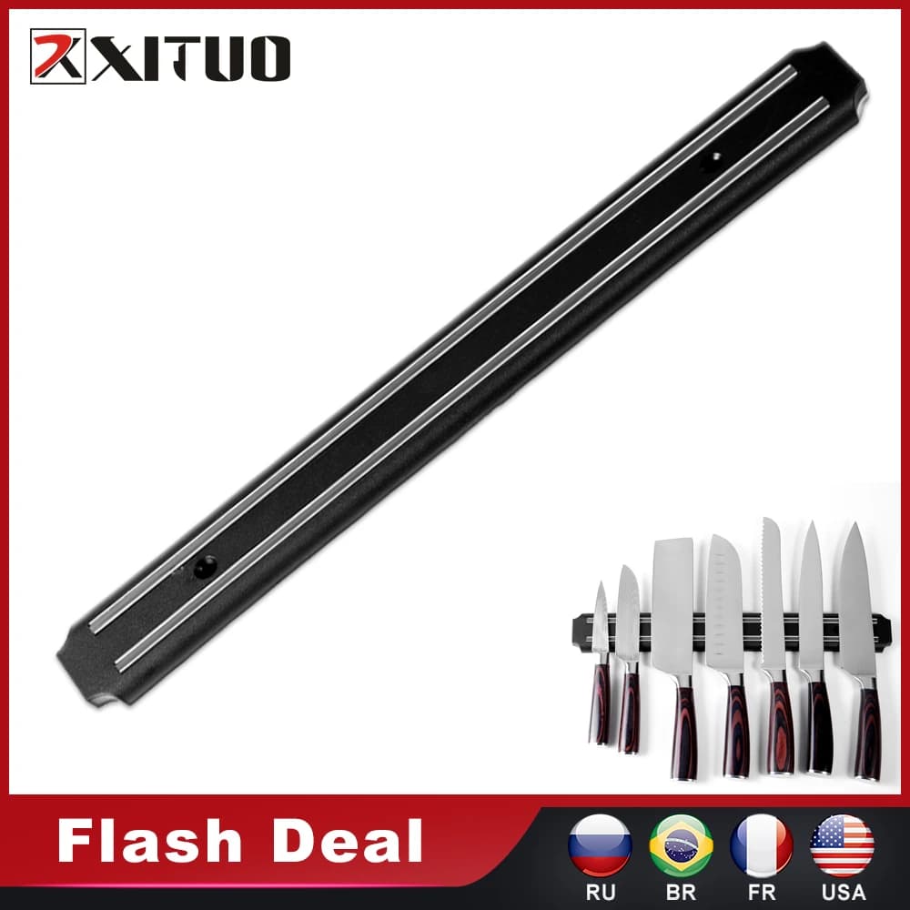 XITUO High Quality Magnetic Knife Holder Wall Mounted Strips Wall Mounted Containers Stainless Steel Home Magnet Kitchen Accessories