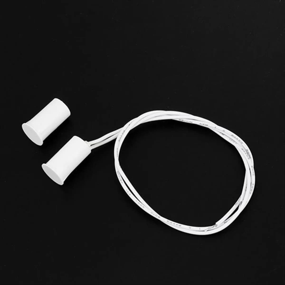 ABUA RC-33 NC Sensore di Contatto Magnetico da Incasso Cablato per Finestre e Porte, Allarme di Sicurezza, Interruttore Magnetico da Incasso Bianco - (6 Set)
