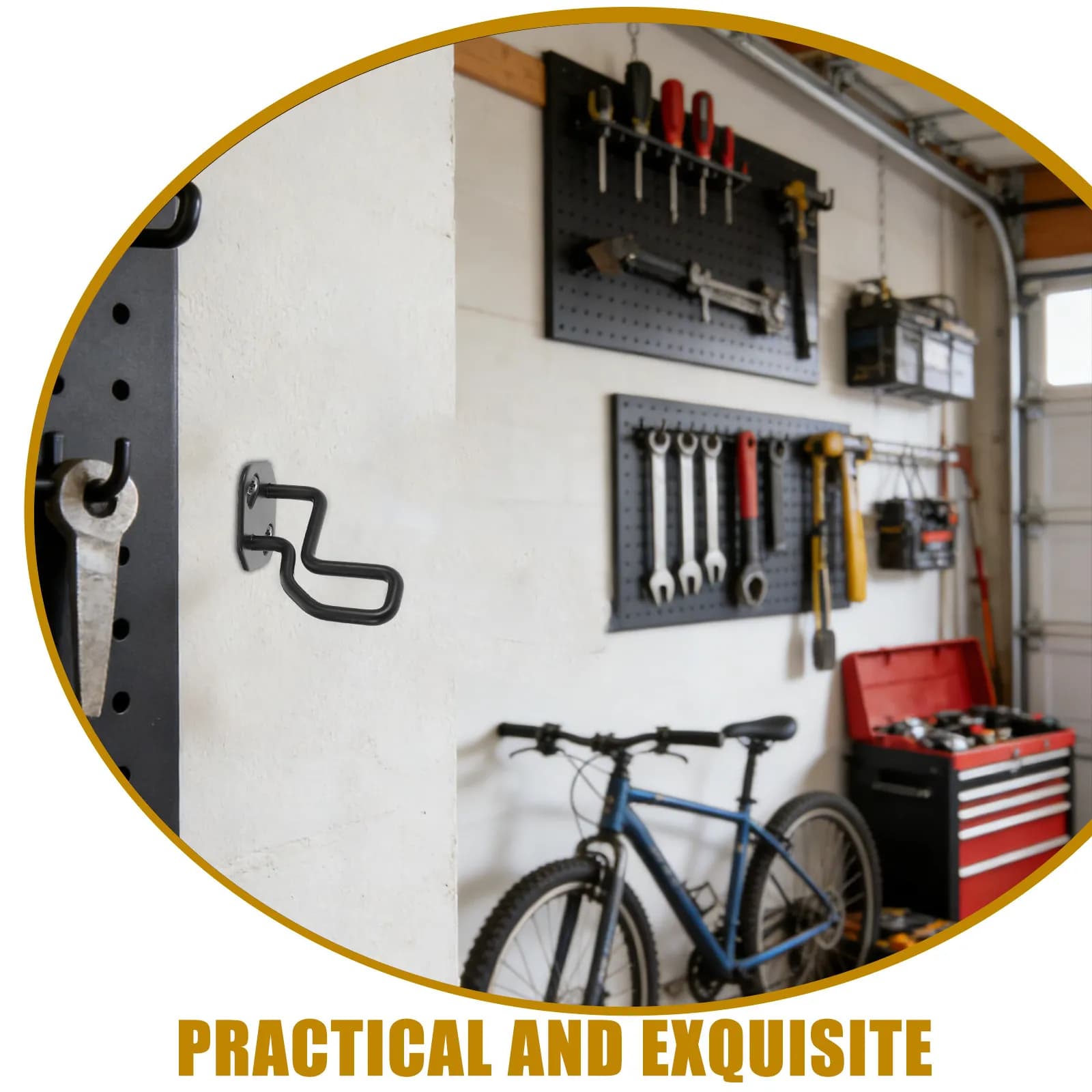2Pcs Heavy Duty Garage Hooks Iron Wall Mount Tool Organizer for Hanging Bikes Power Tools Ladders Hose Rope Garage Storage