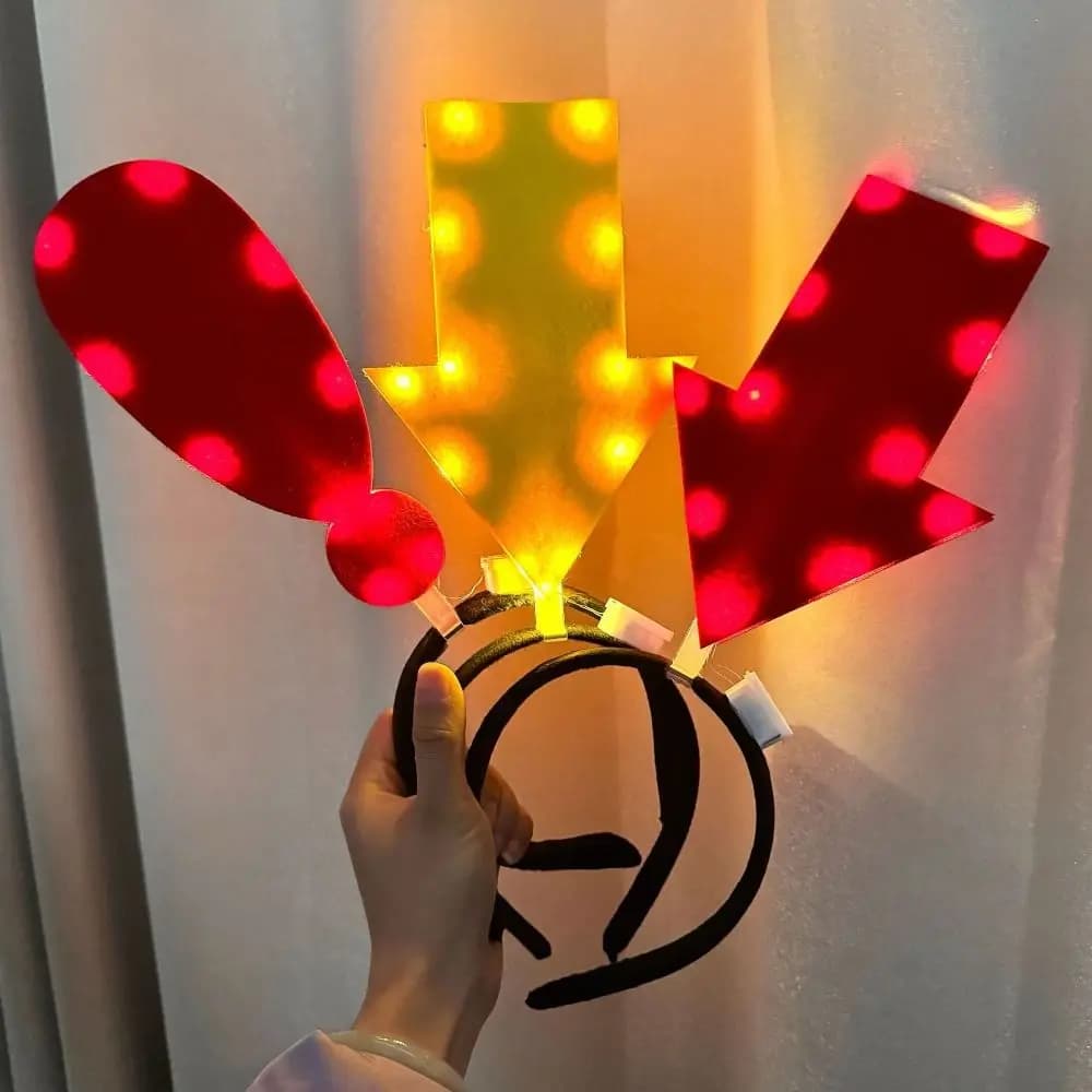 Lightweight with LED Arrow Light Headband Light Up Arrow Shape Glow Hair Hoop Funny Battery Powered LED Headband New Year Party