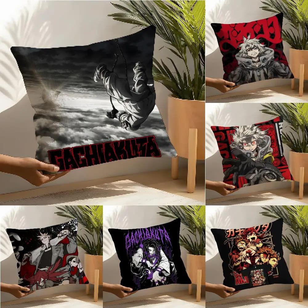 Fodera per cuscino in lino Dark Fantasy Comic G-GACHIAKUTA 3, fodera per cuscino per divano, decorazione per la casa