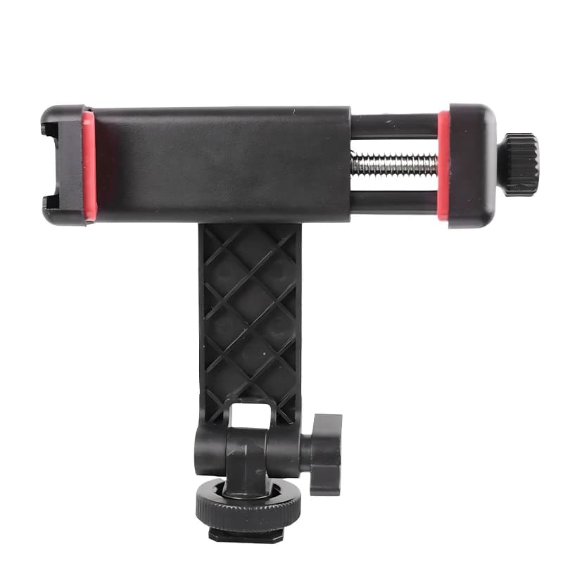 Supporto per telefono con rotazione a 360 gradi Clip per staffa per telefono con ripresa orizzontale verticale con pattino freddo per monopiede treppiede per fotocamera Iphone