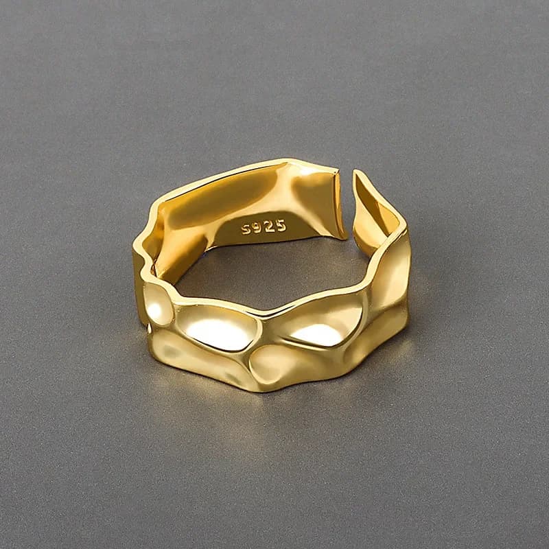 Anelli regolabili semplici irregolari di colore argento per le donne Regali di accessori di gioielli di moda per feste quotidiane all'ingrosso