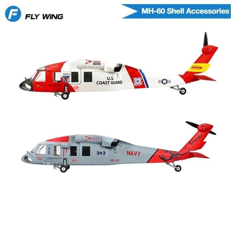 Fusoliera FLYWING Classe 470 Black Hawk per Elicottero RC MH-60 MH-60R, Accessori per Fusoliera MH-60R