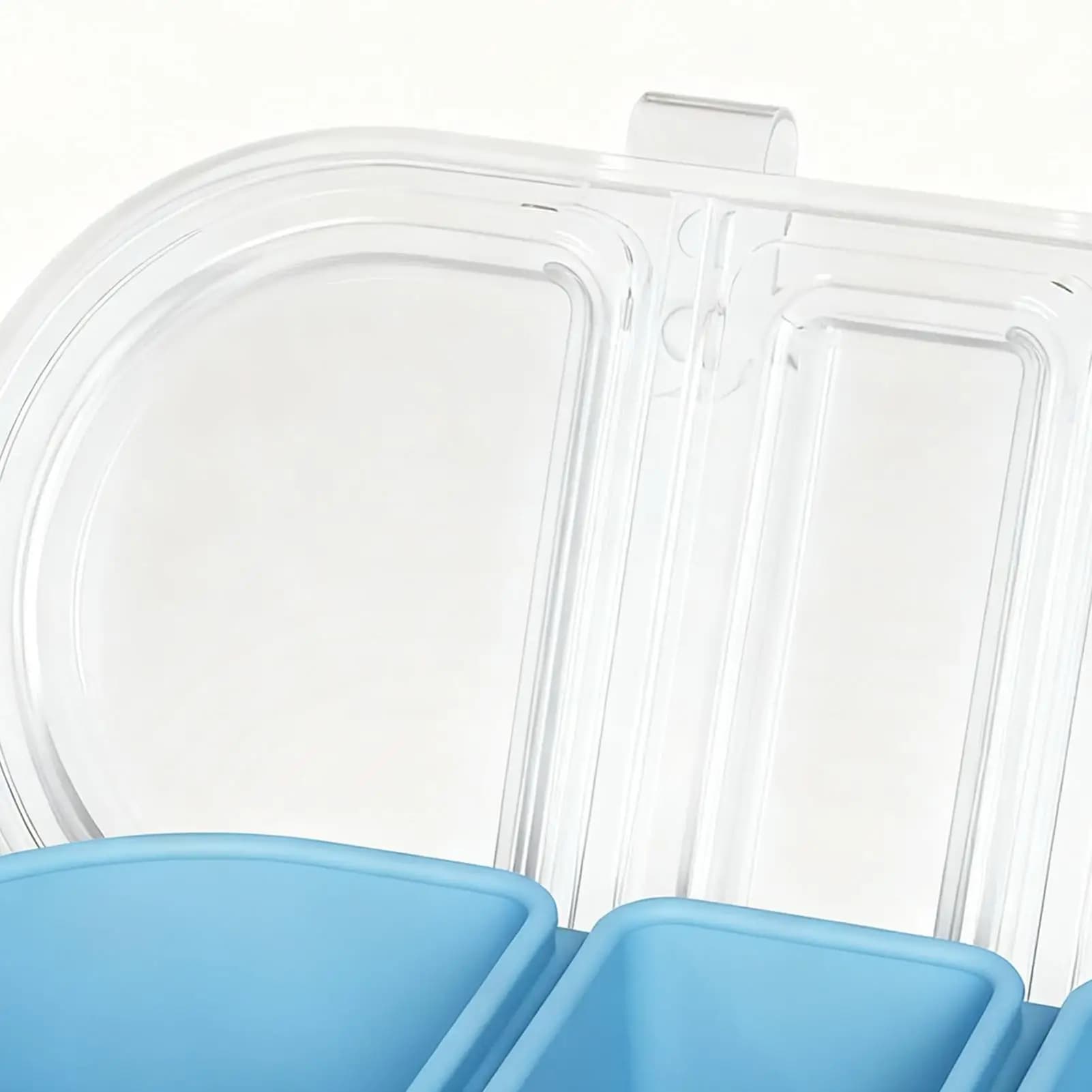 Contenitori per snack Ciotola divisa con coperchio Contenitori per cucina in silicone divisi per salsa, insalata, frutta, noci, condimenti