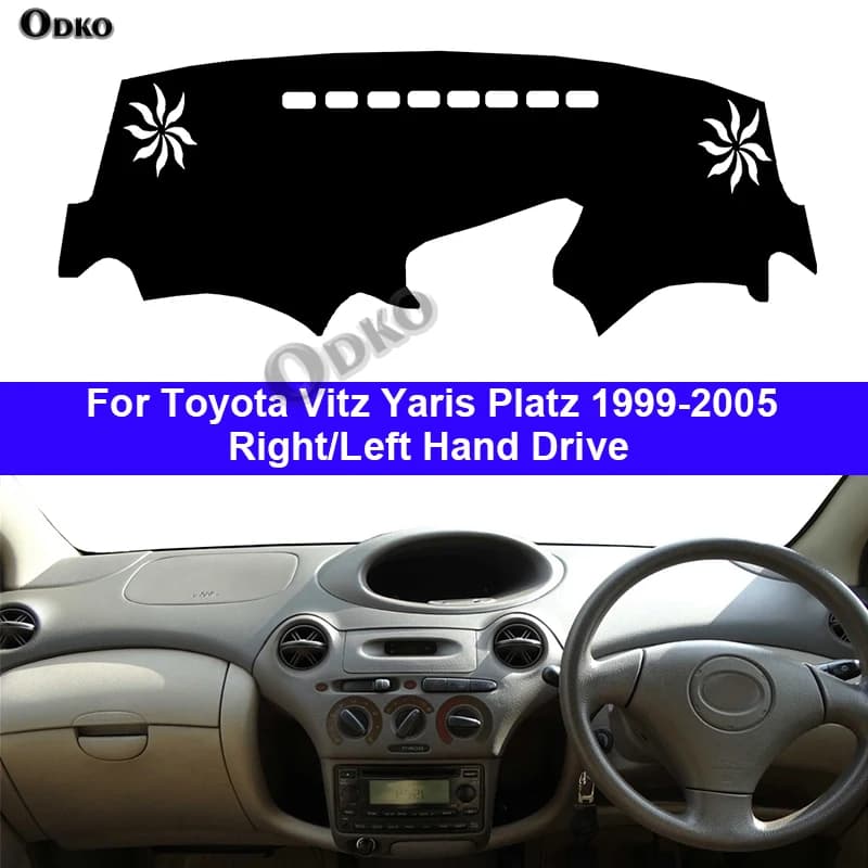 Car Auto Inner Dashboard Cover For Toyota Vitz Yaris Platz 1999 - 2005 LHD RHD Dashmat Carpet Cape Sun Shade Pad Rug Anti-UV