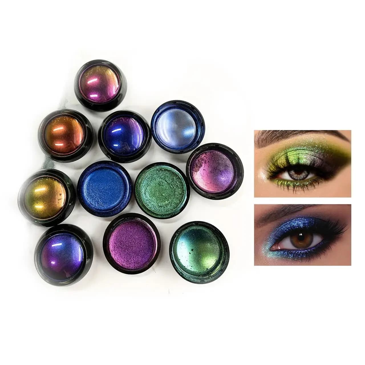 Ombretto camaleonte monocolore in polvere, trucco neutro, evidenziatore glitter perlato, trucco di Halloween, regalo di festival,